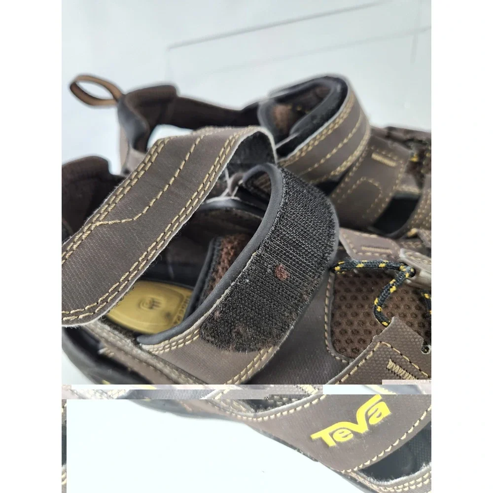 TEVA Men's Size 12 FOREBAY Brown Leather Fishing Water Hiking Sandals Shoes